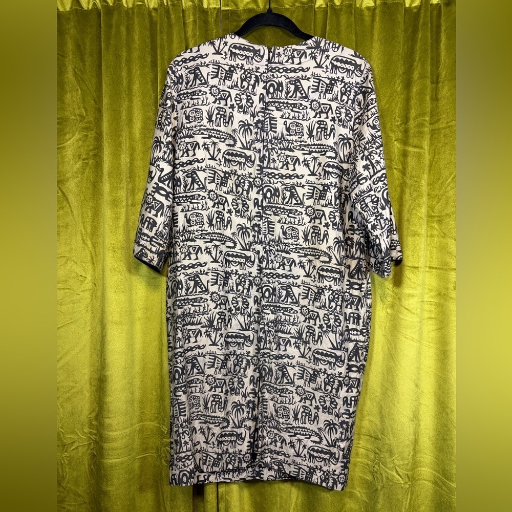 Vintage 1980s Tom and Linda Platt Animal Novelty Print Shift Dress Size M - Picture 5 of 6